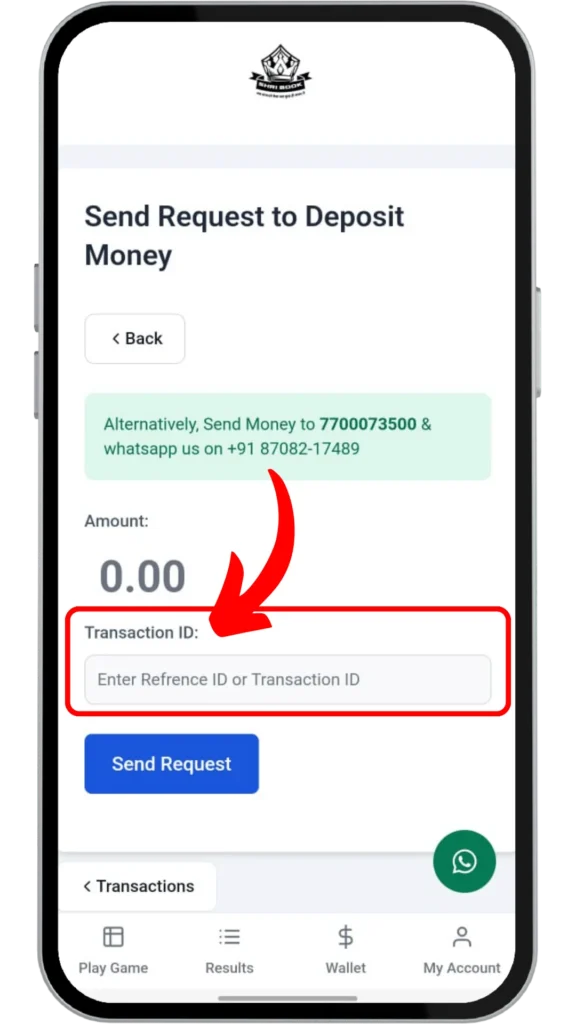Add your Transaction ID